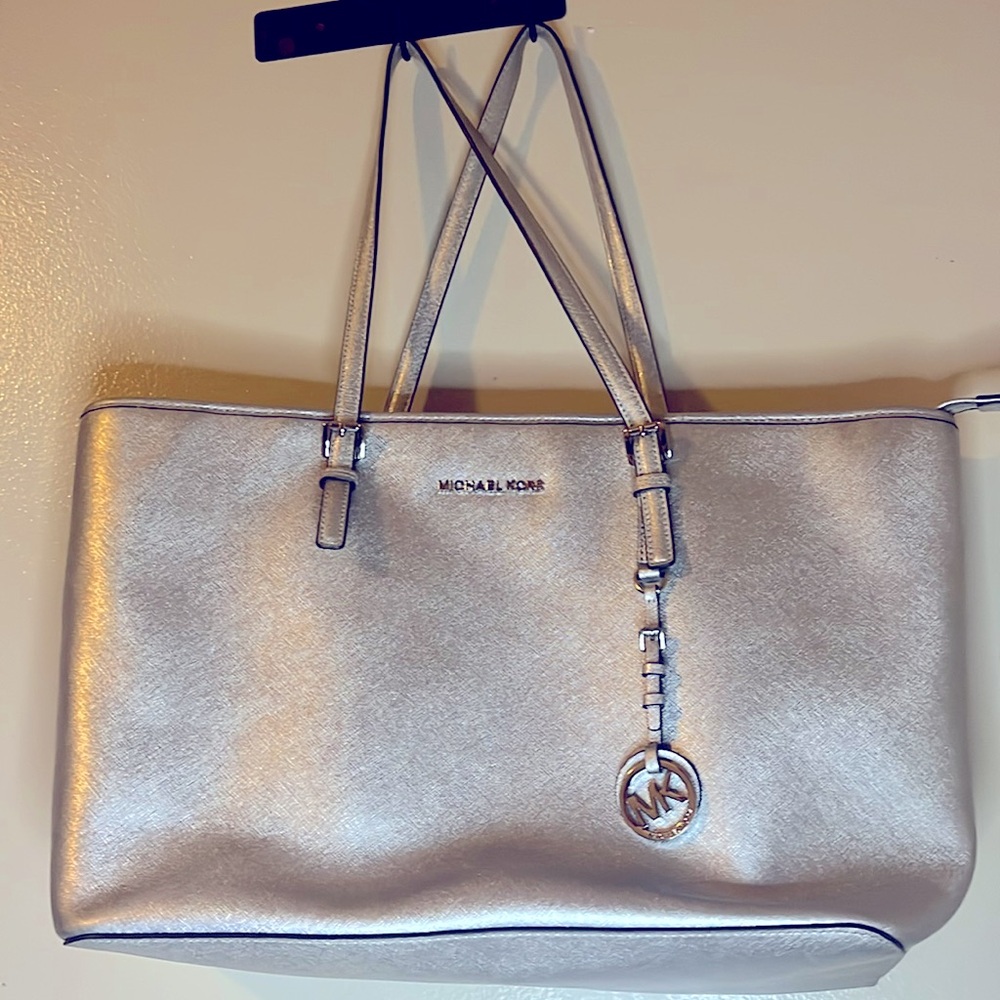 Michael Kors Jet Set Travel Dusty Blue Multi Function Tote Handbag Brand New